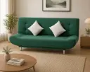 SOFA BED LAURIA GREEN  3 SEATER WITH MECHANISM  ZS2504-22  / 2 CUSHION  BLACK VELOUR 9 GREEN