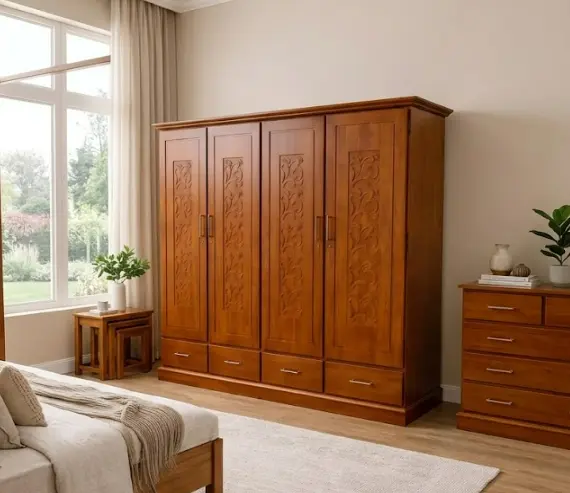 ARMOIRE MYSTIC 4PTS ORANGE FLOWER DESIGN