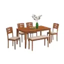 BELGIUM 6 SEATER DINING SET (4 CHAIRS + 1 BENCH + 1 TABLE)