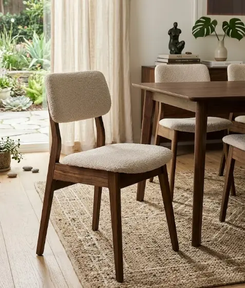 CHAISE MILTON (2 IN 1) WALNUT FABRIC OAT