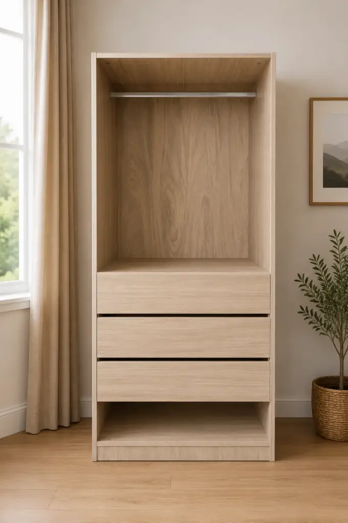 CLOSET LUX 1 HANGER 3 DRAWER VANILLA