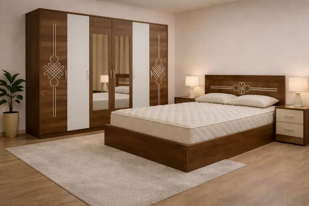 Bedroom Set Grace: Armoire 6 pts 31713 + Lit 5'0 31723 + TDN 31724