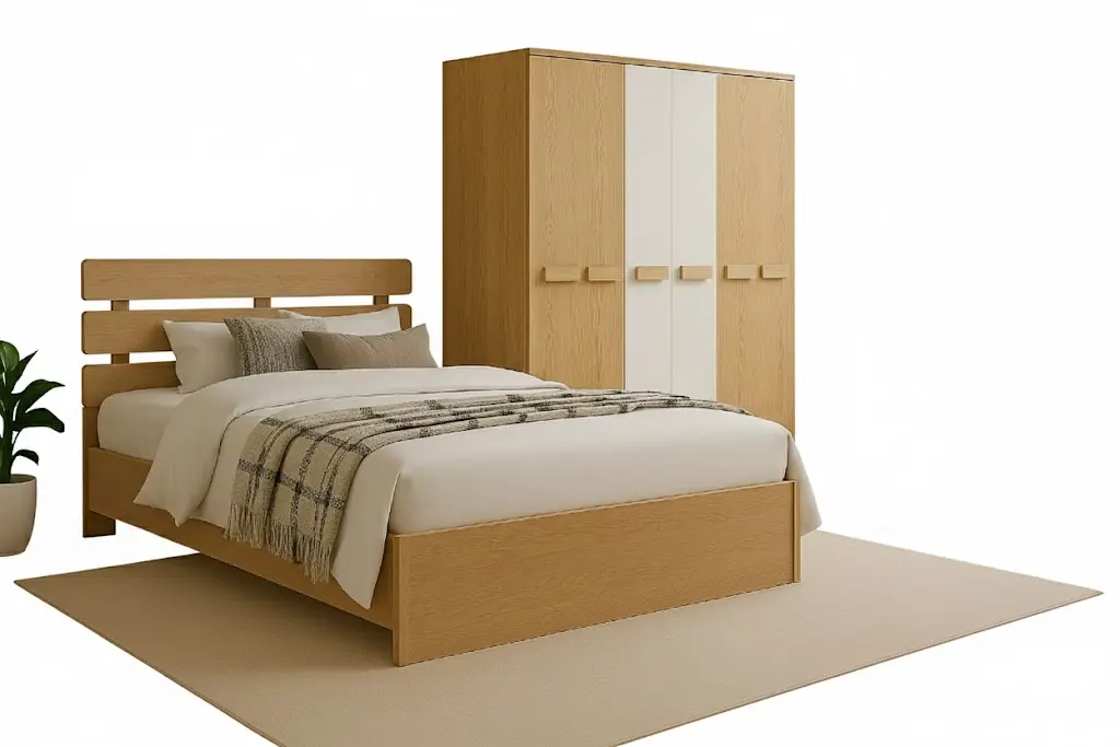 Bedroom Set Essington: Armoire 6 pts 31522 + Lit 5'0 31519