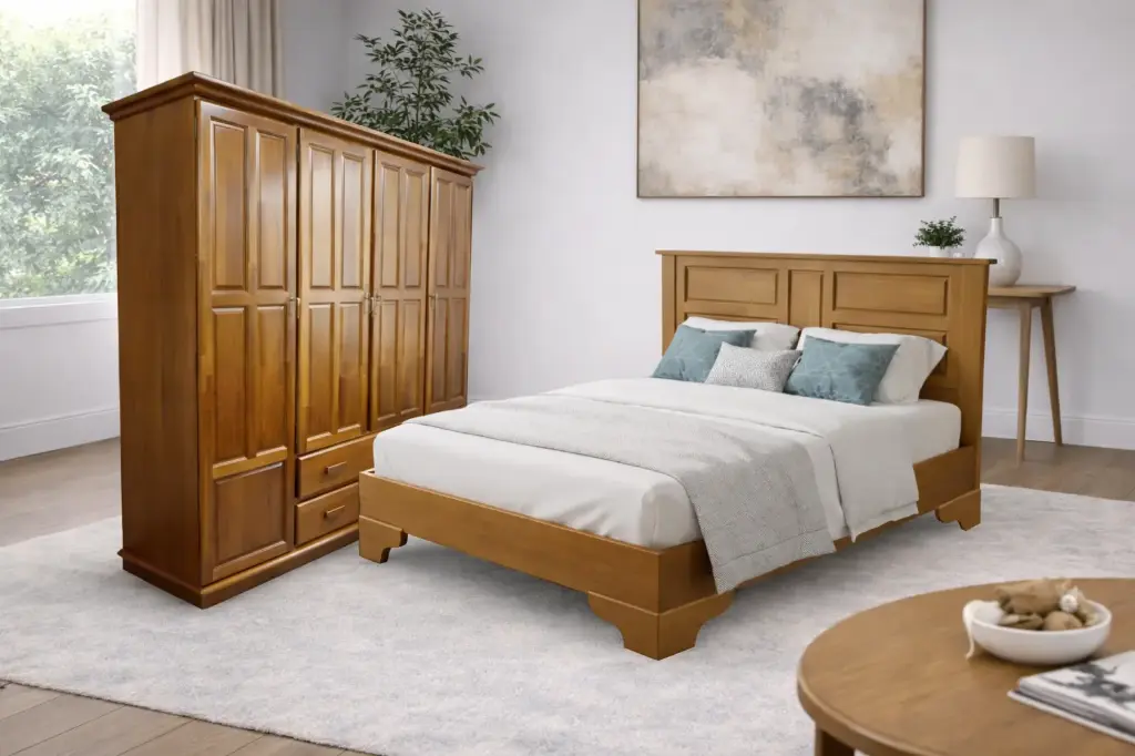 Bedroom Set Kitkat Armoire 4 pts 31621 + Lit 5'0 31623