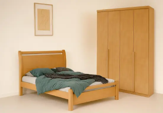 Bedroom Set Alonzo/Reali: Armoire 4 pts 29489 + Lit 4'6 28878