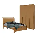 Bedroom Set Alonzo/Reali: Armoire 4 pts 29489 + Lit 4'6 28878