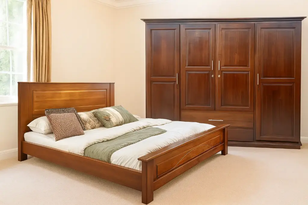 Bedroom Set Meldiana/Naira: Armoire 4pts 28913 + Lit 5'0 28047