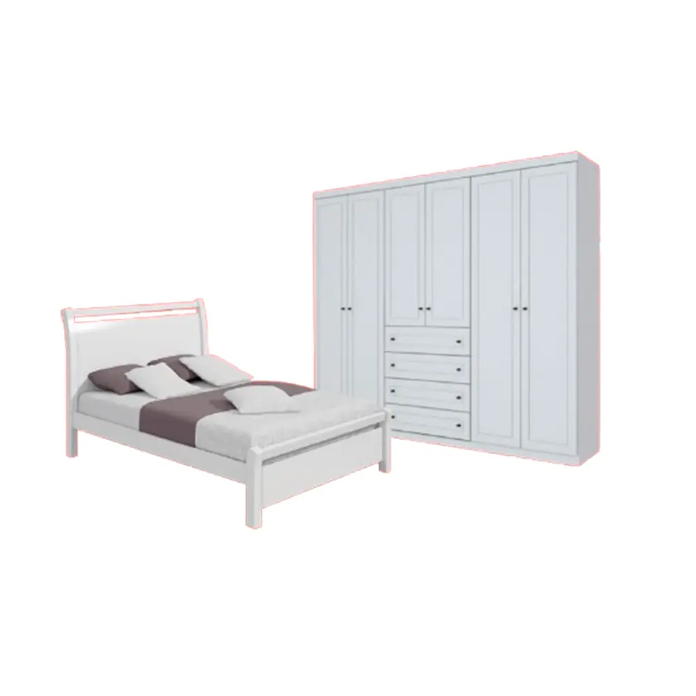Bedroom Set Americano/Reali: Armoire 6 pts 29910 + Lit 4'6 25380