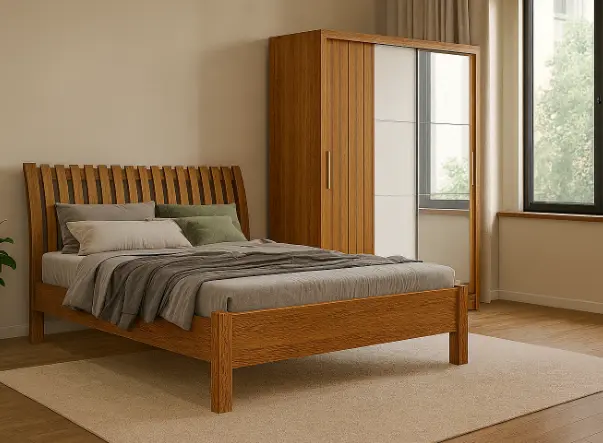 Bedroom Set Vasti/Arezzo: Armoire Sliding 31826 + Lit 6'0 30835