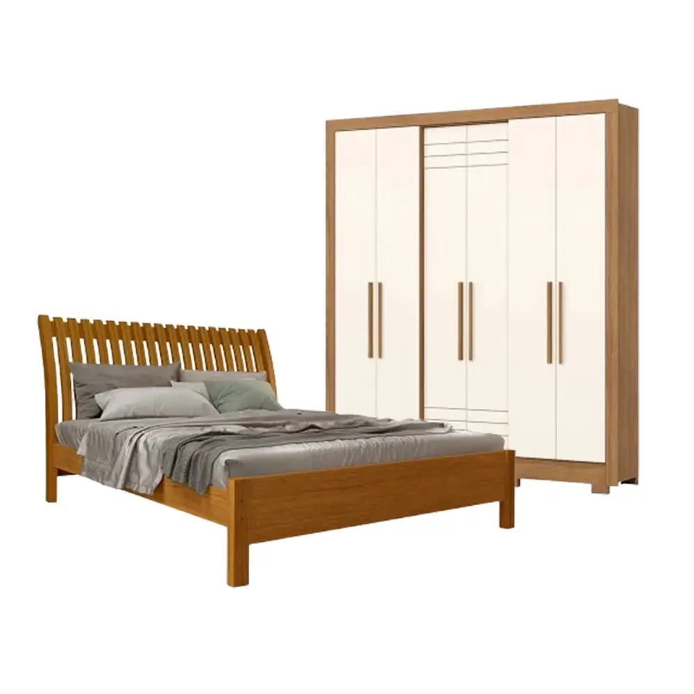 Bedroom Set Carlota/Arezzo: Armoire 6 pts 31818 + Lit 5'0 30836