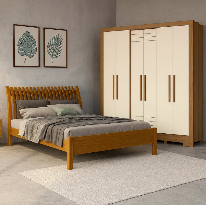 Bedroom Set Carlota/Arezzo: Armoire 6 pts 31818 + Lit 5'0 30836