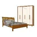 Bedroom Set Carlota/Arezzo: Armoire 6 pts 31818 + Lit 5'0 30836