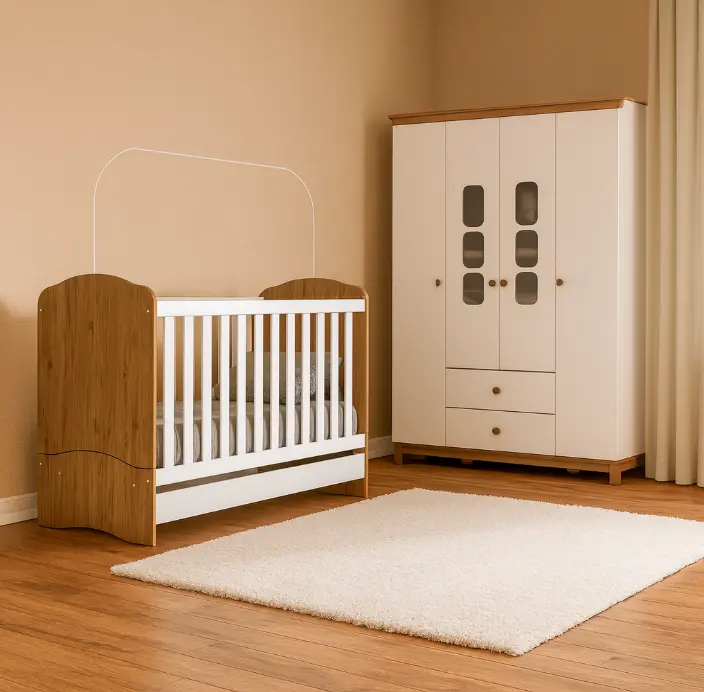 Bedroom Set Aconchego/Bala de menta: Armoire 29914 + Bed 20887