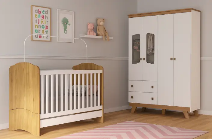 Bedroom Set Confete/Bala de menta: Armoire 30889 + Bed 20887