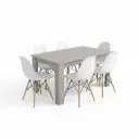 Dining Set Savannah/Nicole: Table 6 seater 31769 + 6 x chaise 31720 White
