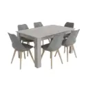 Dining Set Asher/Nicole: Table 6 seater 31769 + 6 x chaise 31719 GREY