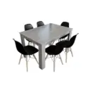 Dining Set Savannah/Nicole: Table 6 seater 31769 + 6 x chaise 31721 Black