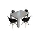 Dining Set Savannah/Nicole: Table 4 seater 31768 + 4 x chaise 31721 Black