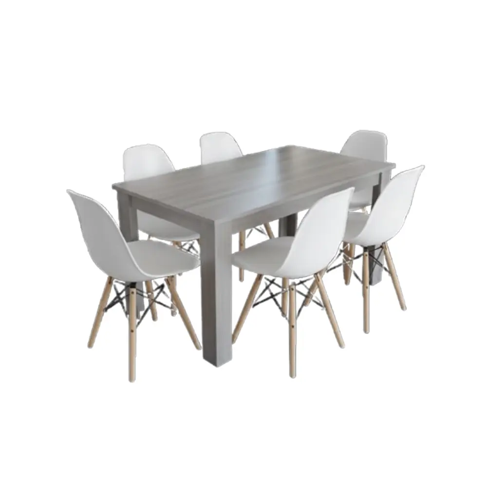 Dining Set Savannah/Nicole: Table 4 seater 31768 + 4 x chaise 31720 White