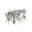 Dining Set Savannah/Nicole: Table 4 seater 31768 + 4 x chaise 31720 White
