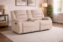 SOFA DAWSON REF 6078# 2 SEATER RECLINER WITH CONSOLE LIGHT BROWN ARAGON-14 