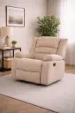SOFA DAWSON REF 6078# ROCKING RECLINER CHAIR WITH CONSOLE LIGHT BROWN ARAGON-14  