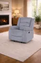 SOFA DAWSON REF 6078# ROCKING RECLINER CHAIR LIGHT GREY/BLUE ARAGON-72