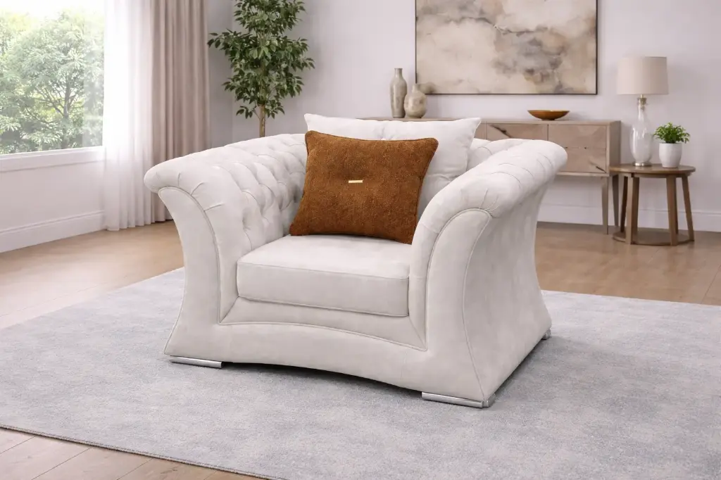 SOFA VERSAILLES 1 SEATER BEIGE CUSHION 2872-B + 1850-R