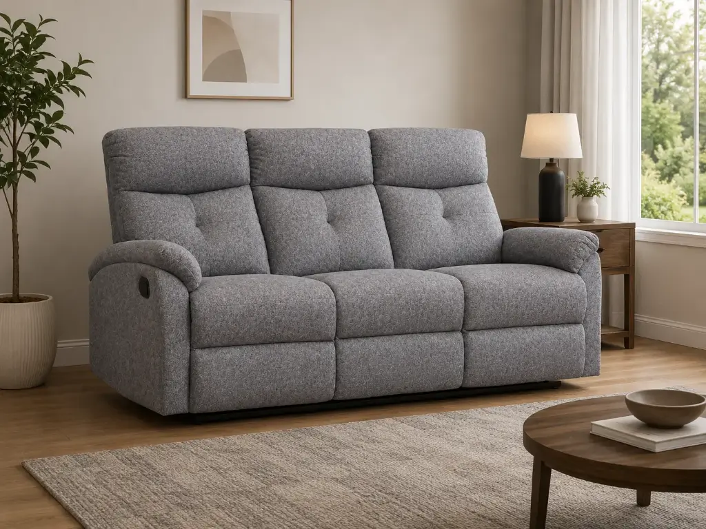 SOFA READFORD REF 8352# 3 SEATER RECLINER DARK GREY FAB REF XT-18    
