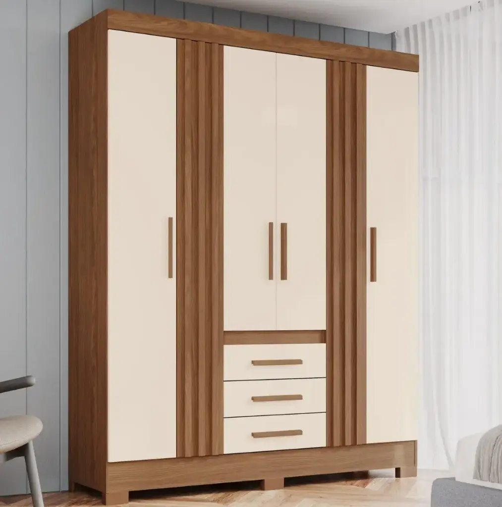 ARMOIRE CAMPINA REF B375-127 6PTS 3TIRS (6PCS) NATURE / OFF WHITE