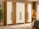 ARMOIRE NORTON REF D325-127 (3PC) 6 PTS + 4 TIRS NATURE / OFF WHITE