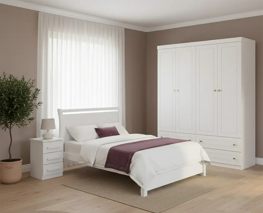 Bedroom Set Americano/Reali: Americano 4 pts 31829+ Reali 4'6 25380+ TDN 29509+ Matelas CC Relax 15758