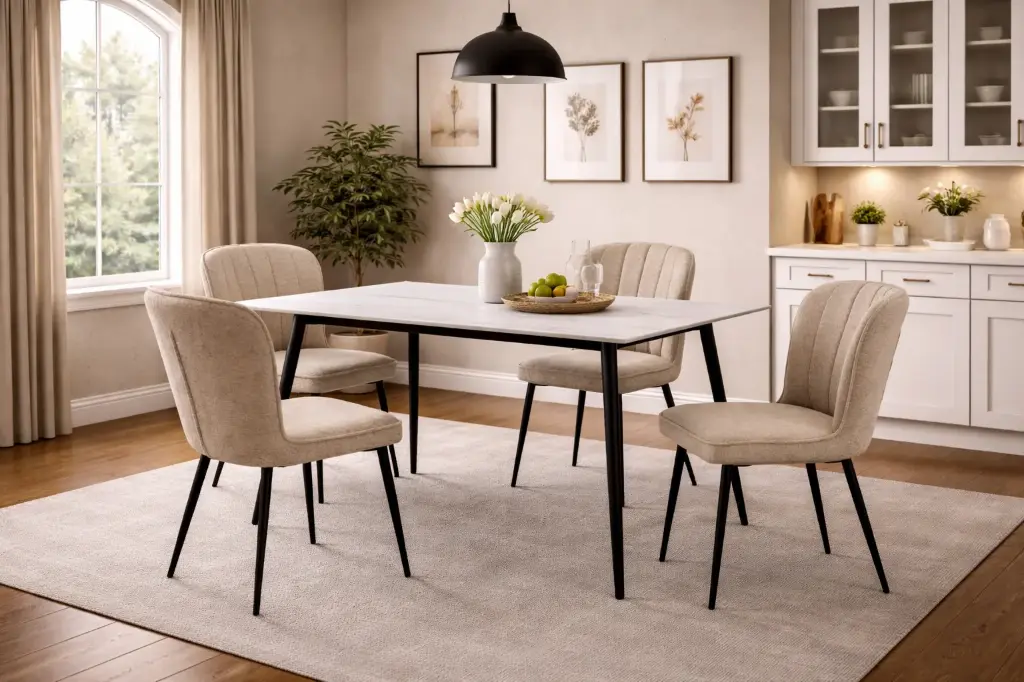Dining Set 4 seater: Designy 31787 + 4 Chairs Vichy 31789