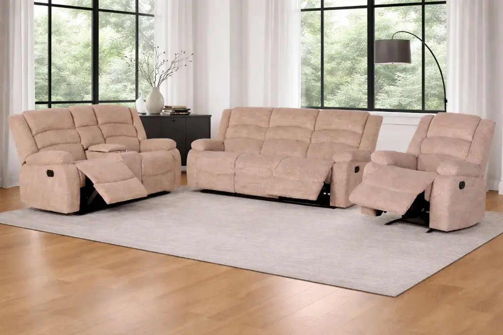 Recliner Sofa 321 Manual - Dawson - Color Brown