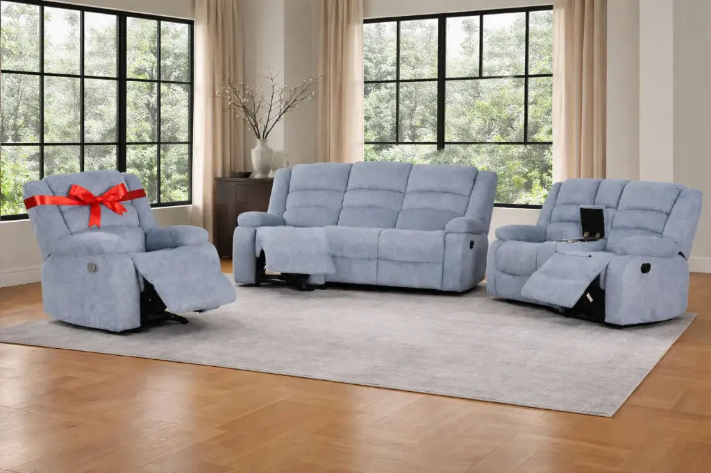Recliner Sofa 321 Manual - Dawson - Color Grey