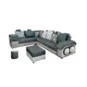SOFA ALBERTA L SHAPE BED+4 POUFF+6BIG/2SMALL CUSHIONS BROWN