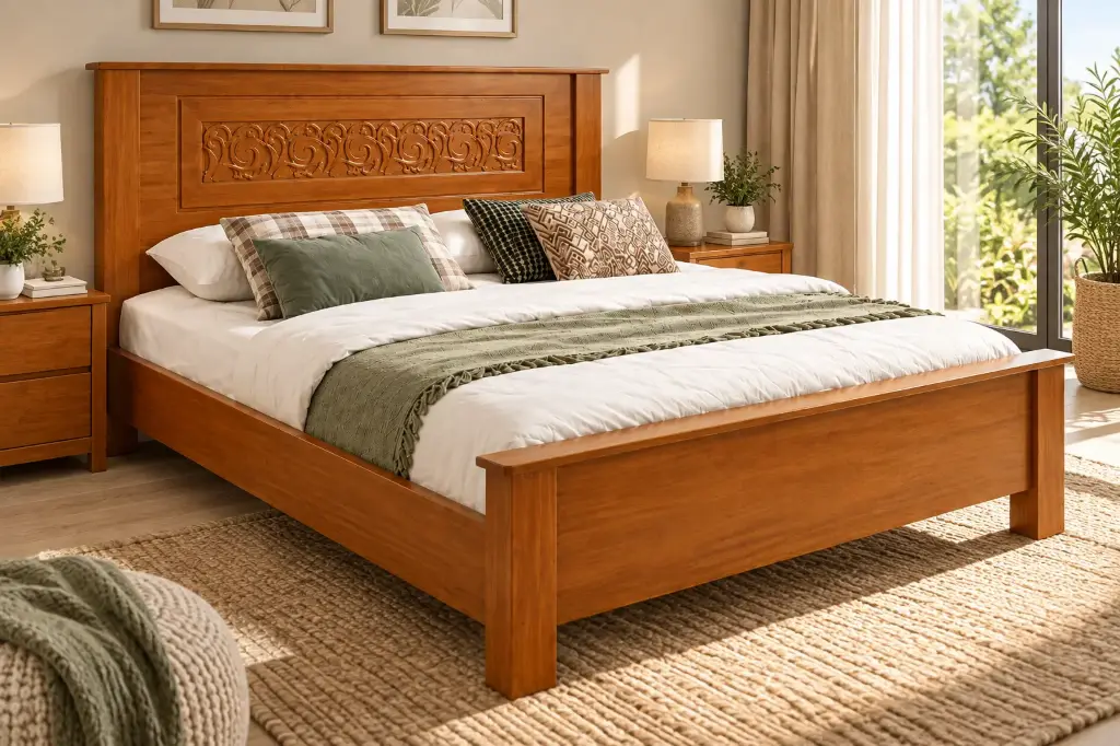 BED MYSTIC 5'0 ORANGE FLOWER DESIGN