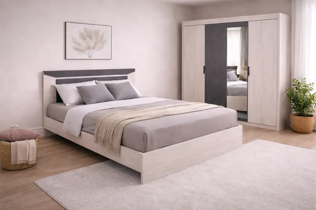 Bedroom Set Manhattan: Bed 5'0 32059+ Wardrobe 32058