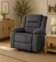 SOFA DAWSON REF 6078# ROCKING RECLINER CHAIR WITH CONSOLE DARK GREY ARAGON-97 