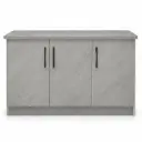 KITCHEN FANCY BASE UNIT 3 DOORS PLYWOOD GREY