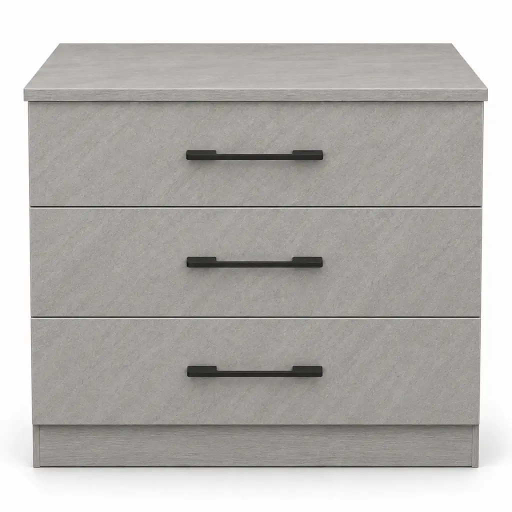 KITCHEN FANCY BASE UNIT 3 DRAWERS PLYWOOD GREY