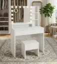 COIFFEUSE MILANO+ STOOL+1 DRAWER GREY