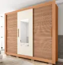 ARMOIRE CHILE LUX 1.9 SLIDING 3PTS (3PCS) MIRROR FREIJO/OFF WHITE