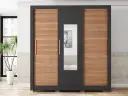 ARMOIRE CHILE LUX 1.9 SLIDING 3PTS (3PCS) MIRROR PRETO/FREIJO