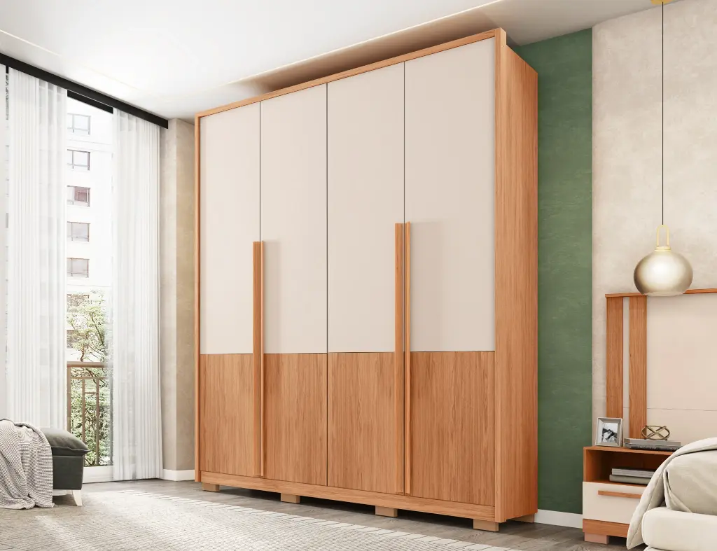 ARMOIRE FRANCIS 1.8 4PTS (4PCS) FREIJO/OFF WHITE