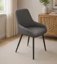 CHAISE DINING JULLY (2 IN 1) REF DC-6008 METAL FABRIC DARK GREY