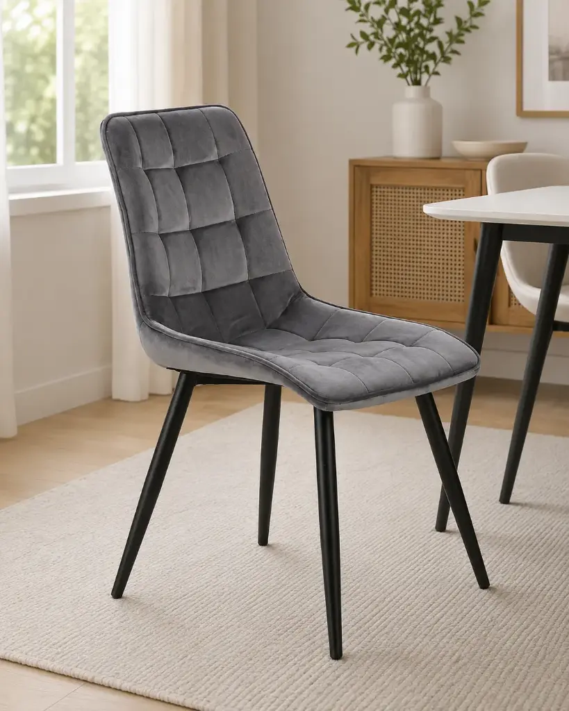 CHAISE DINING HAMLIN REF DC-928 METAL FABRIC GREY