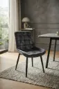 CHAISE DINING HALSBURY REF DC-929 METAL FABRIC DARK GREY 