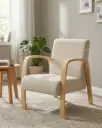 SOFA KEMPTON REF YC-12-A 1 SEATER BENTWOOD NATURAL / BEIGE FABRICS