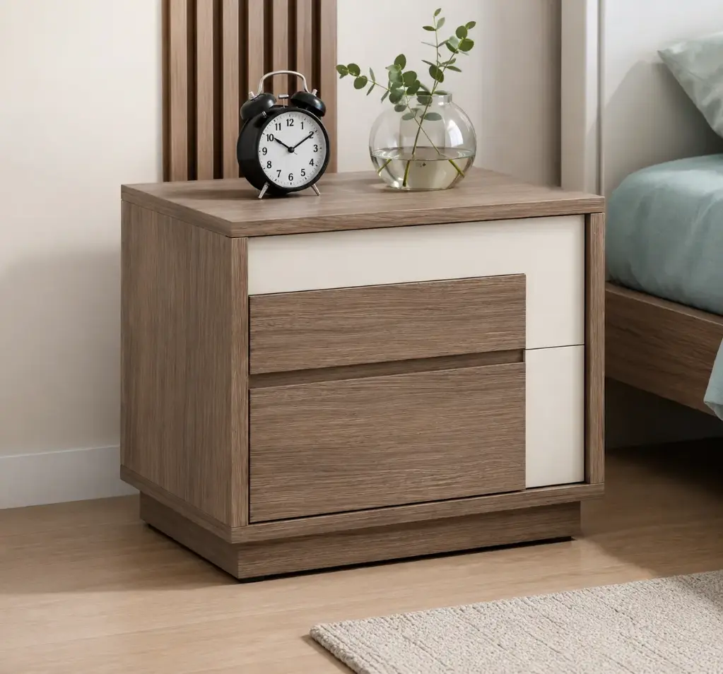 TABLE DE NUIT SPRINGDALE REF DZ-30 2TIRS WALNUT/BEIGE